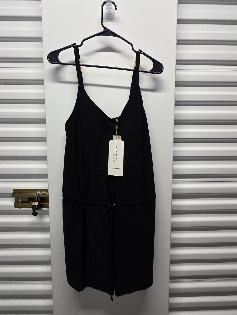 Black Tummy Control Swimsuit Attched Romper Cover Beachwear Swim Vacation 14